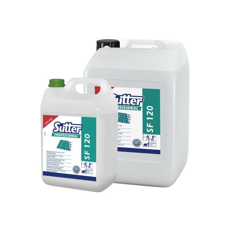 S.F. 120 DESENGRASANTE  SUPERACTIVO PARA LA LIMPIEZA DE RESIDUOS ORGANICOS C/4x5Kg.